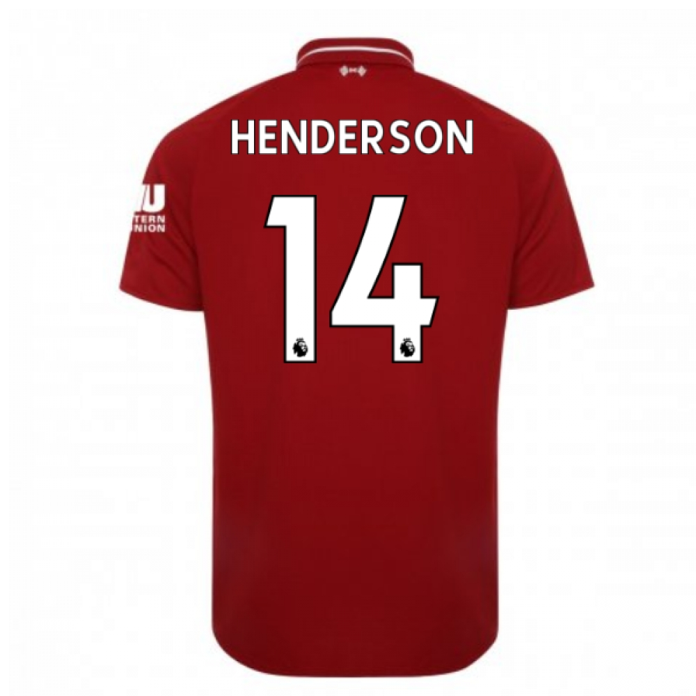 2018-2019 Liverpool Home Football Shirt (Henderson 14)_0