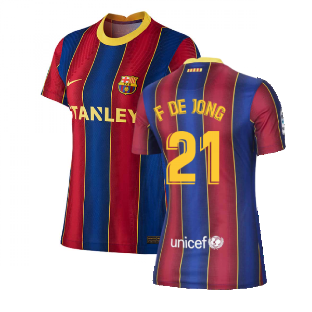 2020-2021 Barcelona Womens Home Shirt (F DE JONG 21)_0