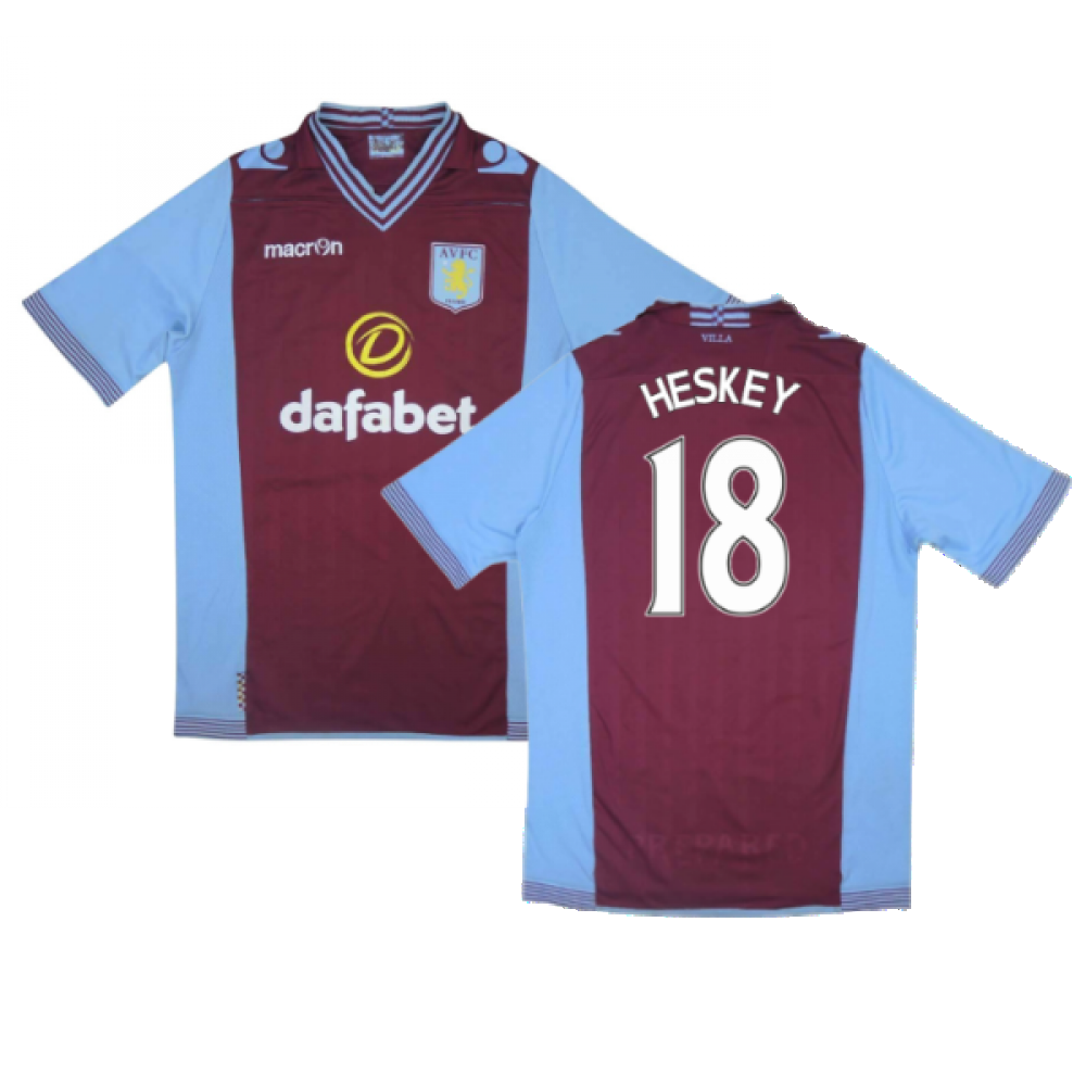 Aston Villa 2013-14 Home Shirt ((Very Good) L) (HESKEY 18)_0