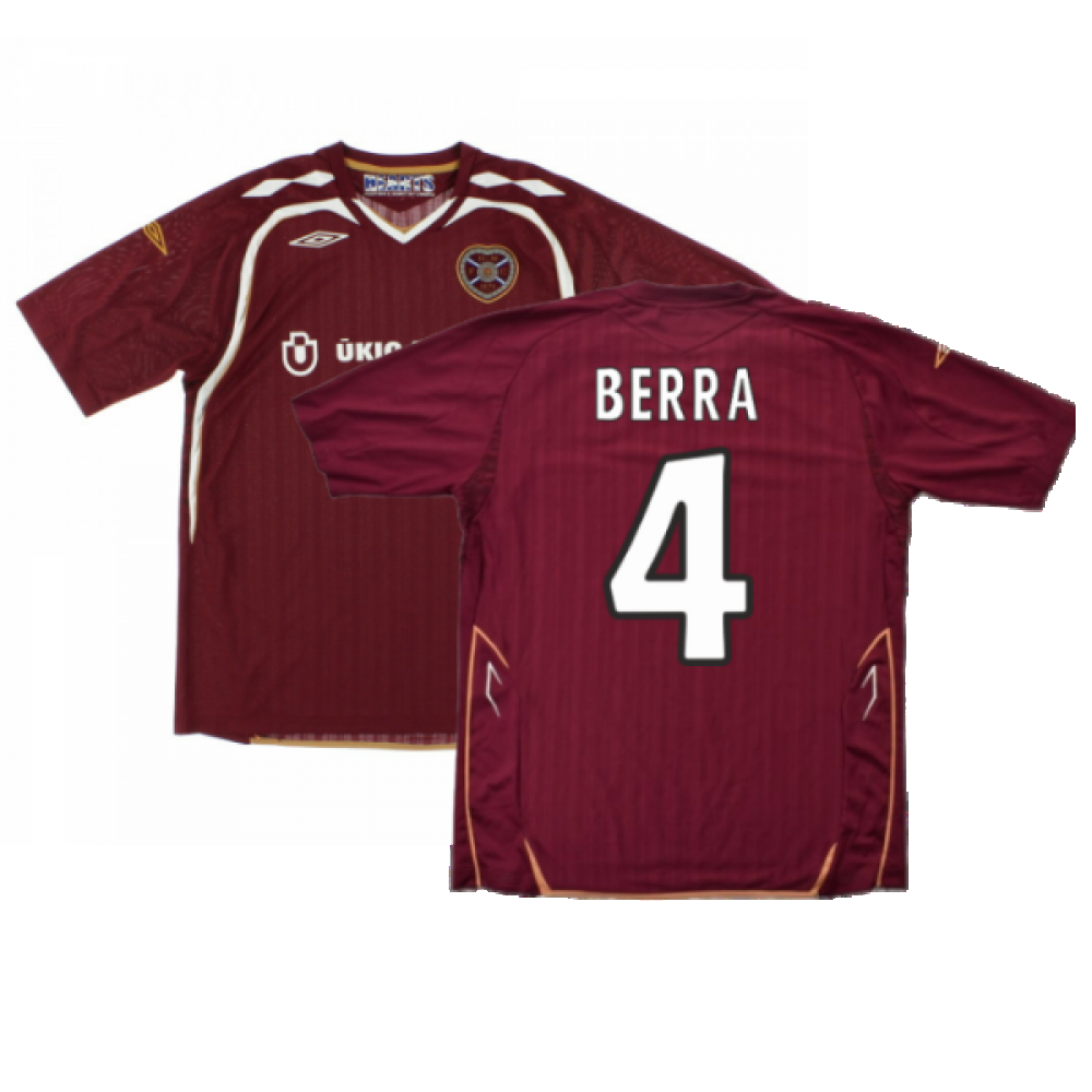 Hearts 2007-08 Home Shirt ((Very Good) M) (Berra 4)_0