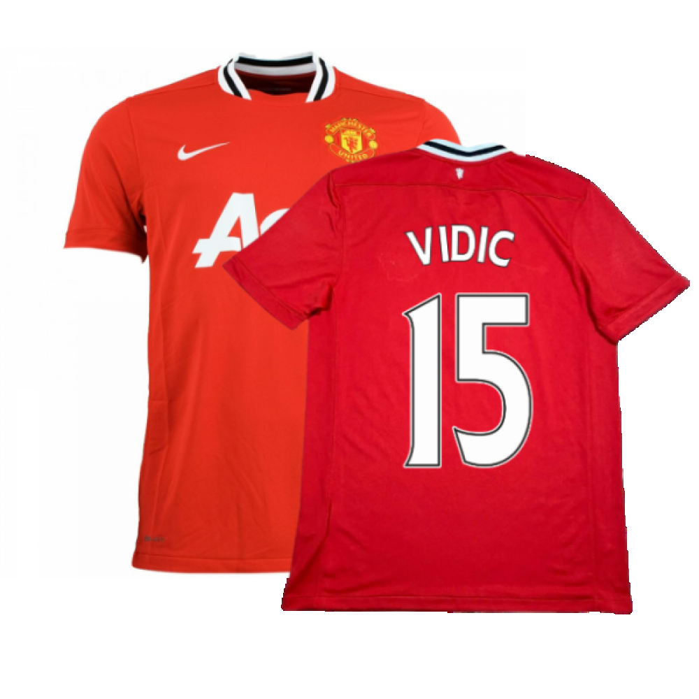 Manchester United 2011-12 Home Shirt ((Good) M) (Vidic 15)_0