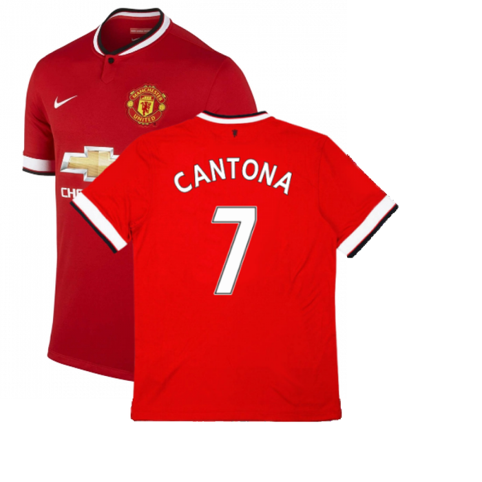 Manchester United 2014-15 Home Shirt ((Excellent) M) (Cantona 7)