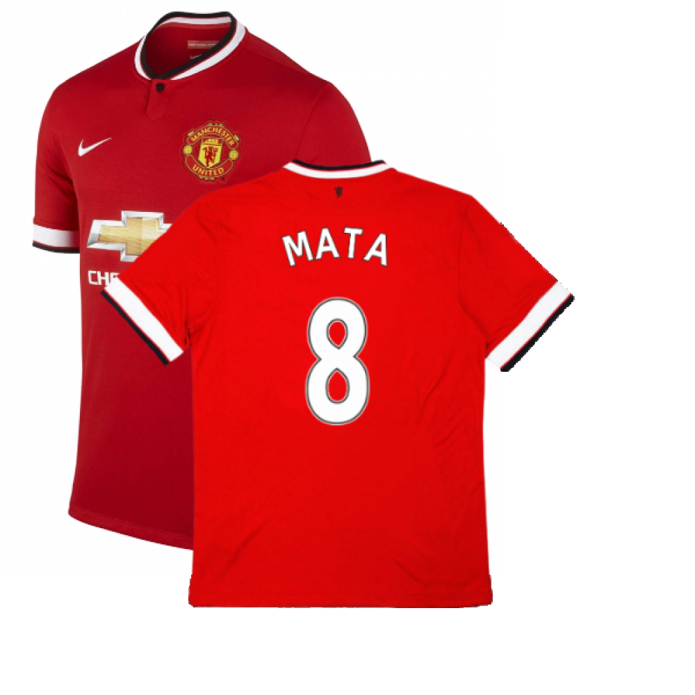 Manchester United 2014-15 Home Shirt ((Excellent) M) (Mata 8)