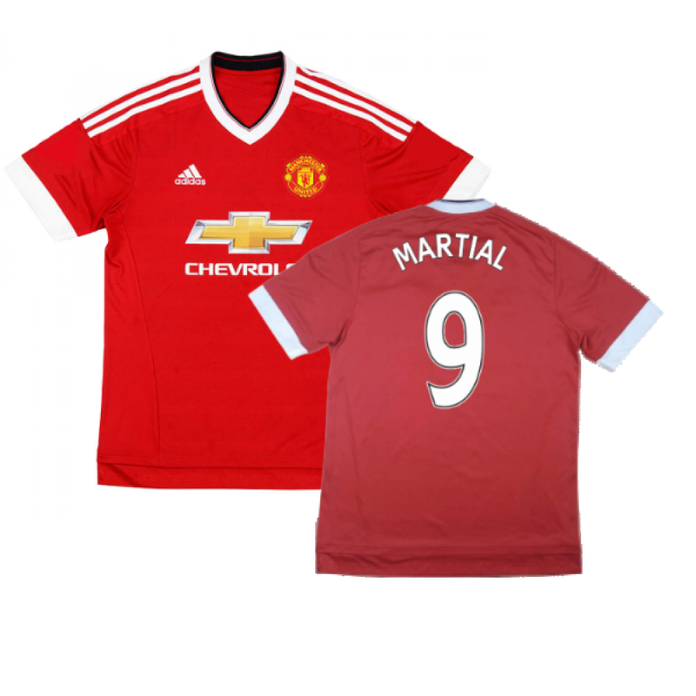 Manchester United 2015-16 Home Shirt ((Good) M) (Martial 9)