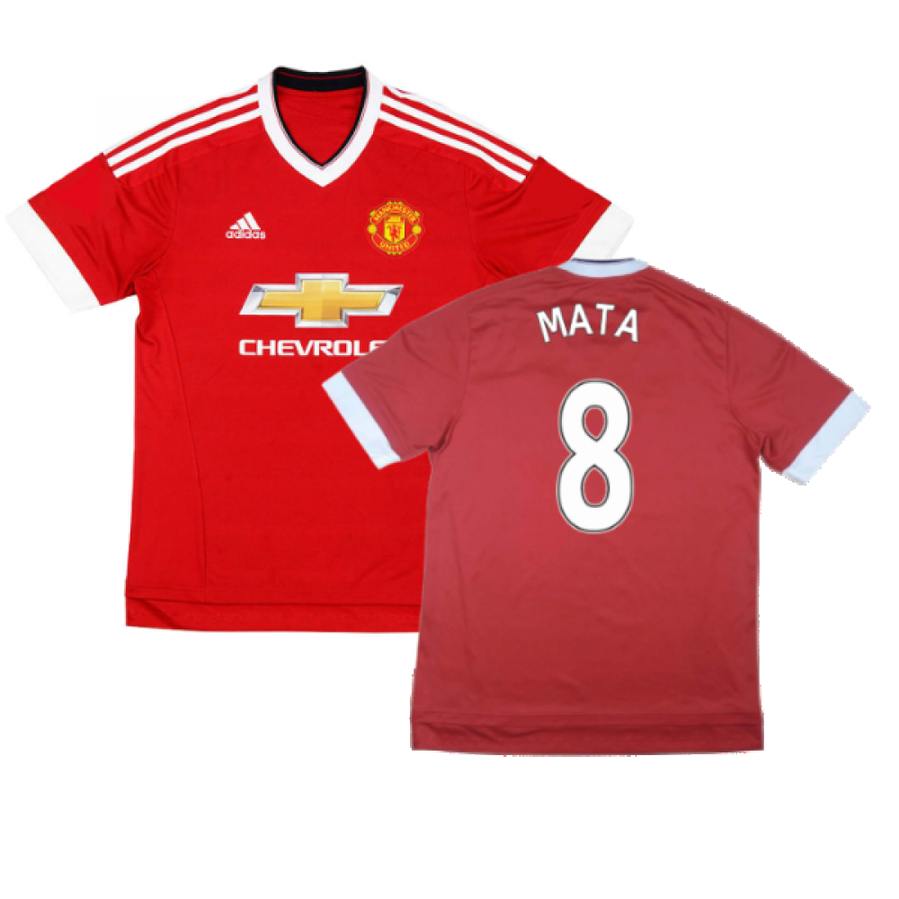Manchester United 2015-16 Home Shirt ((Good) M) (Mata 8)