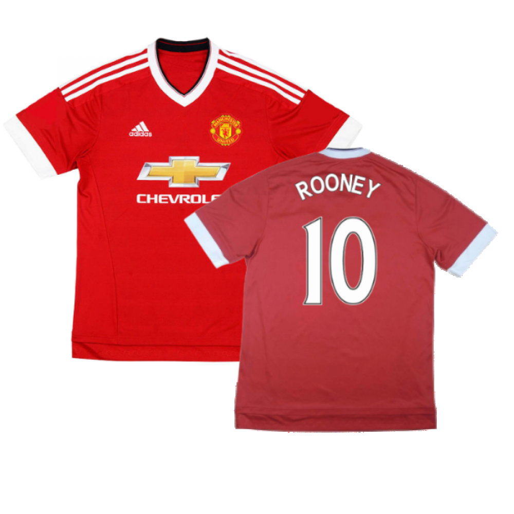Manchester United 2015-16 Home Shirt ((Good) M) (Rooney 10)
