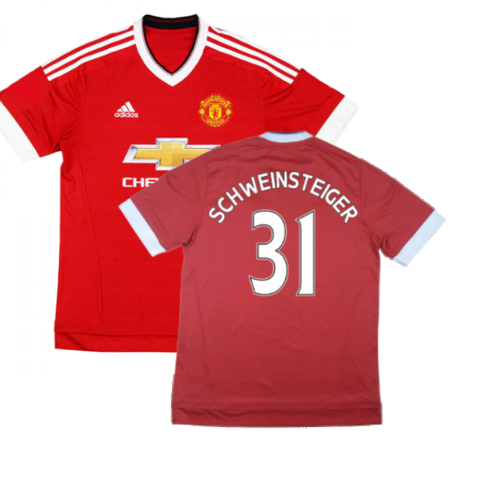 Manchester United 2015-16 Home Shirt ((Very Good) L) (Schweinsteiger 31)