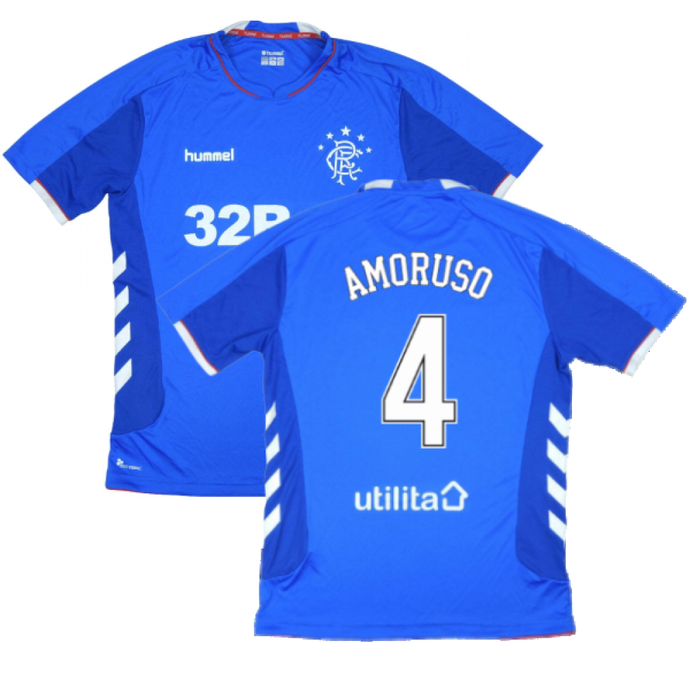 Rangers 2018-19 Home Shirt ((Excellent) L) (AMORUSO 4)_0