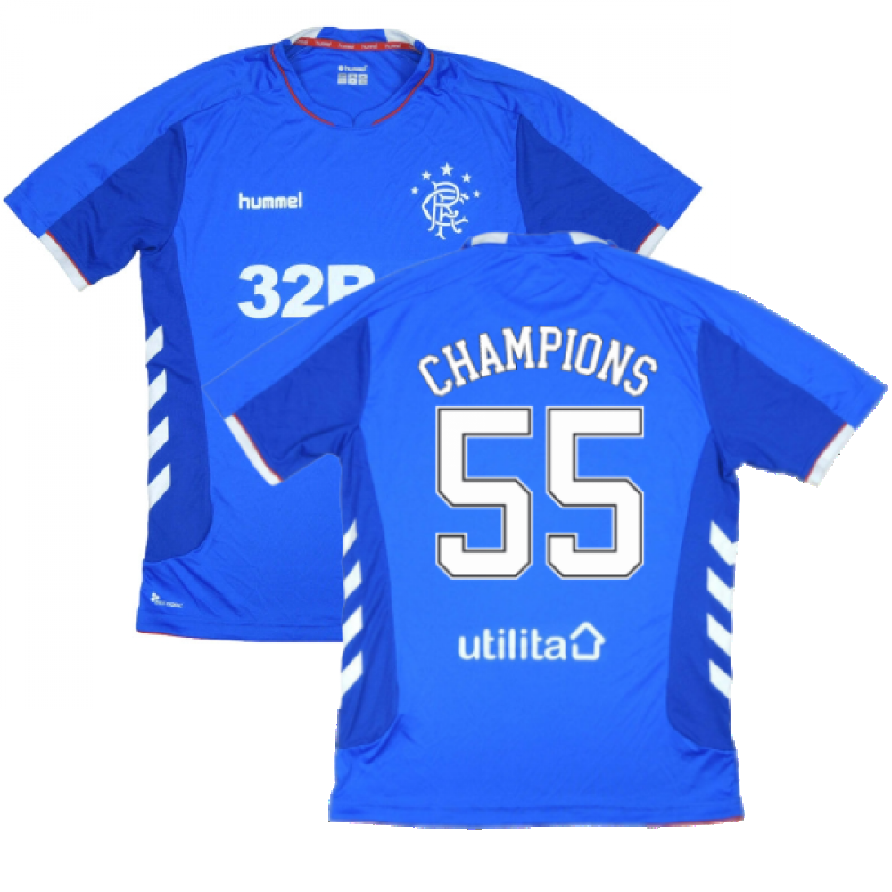 Rangers 2018-19 Home Shirt ((Excellent) L) (Champions 55)_0