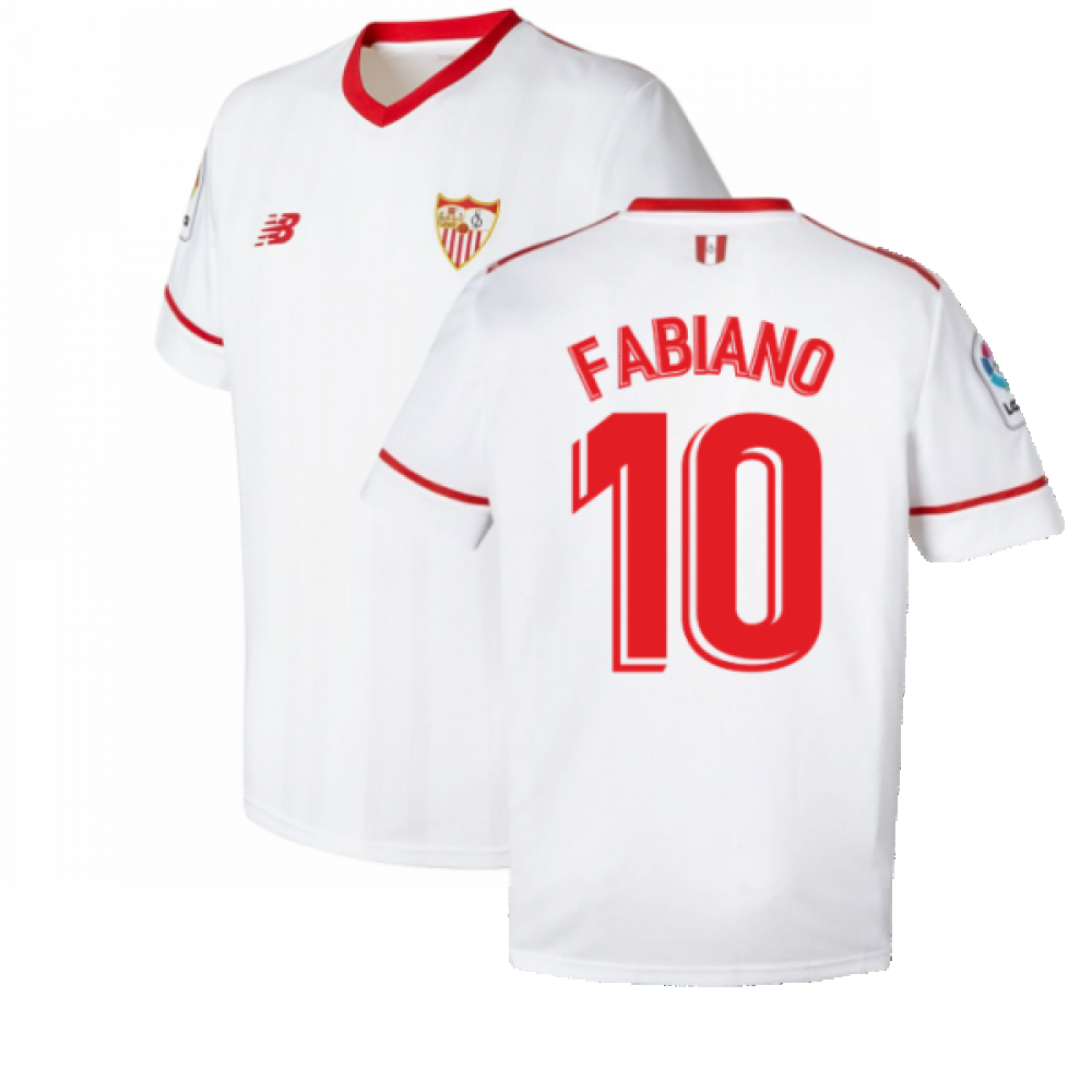 Sevilla 2017-18 Home Shirt ((Excellent) L) (FABIANO 10)_0