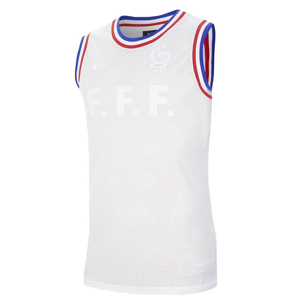 2020-2021 France Basketball Sleeveless Shirt (White)_0