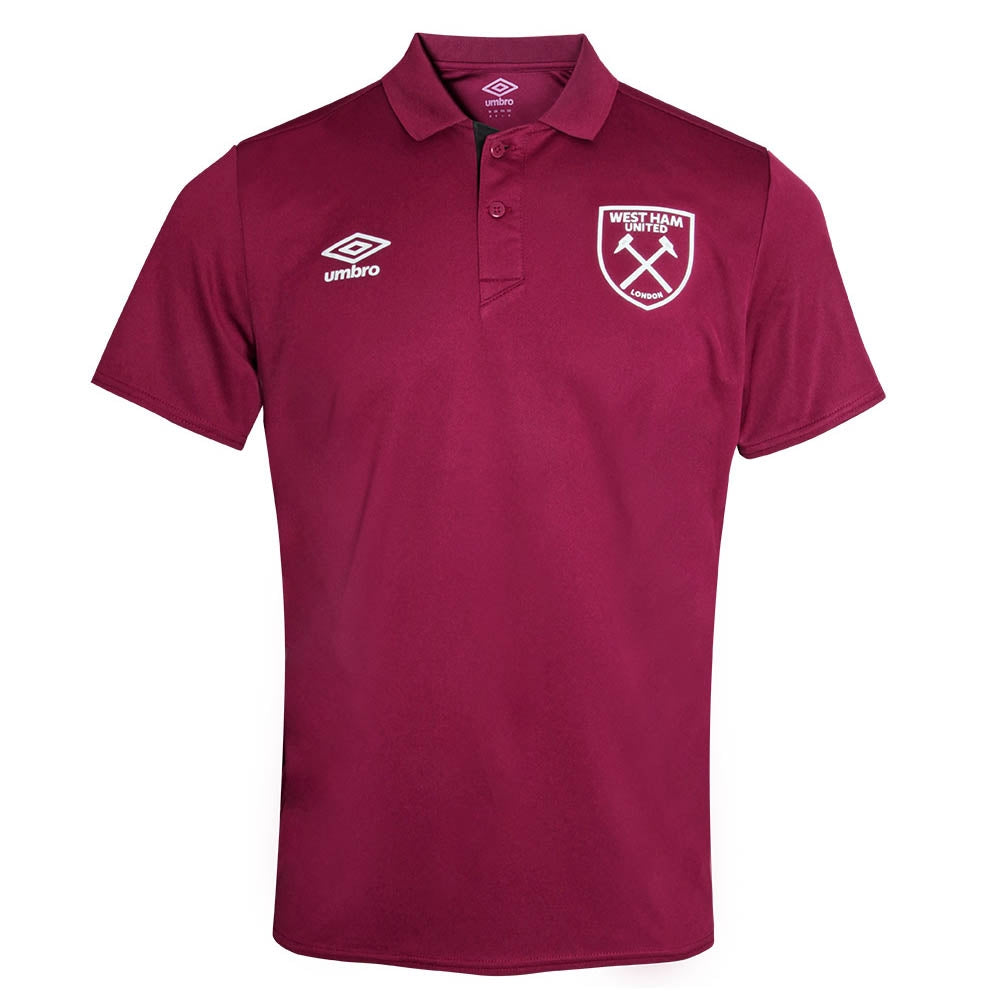 2021-2022 West Ham Poly Polo Shirt (Zifandel)_0