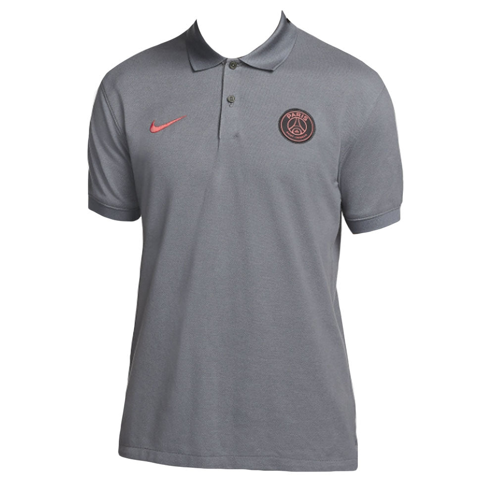 PSG 2021-2022 Authentic Slim Polo Shirt (Grey)_0
