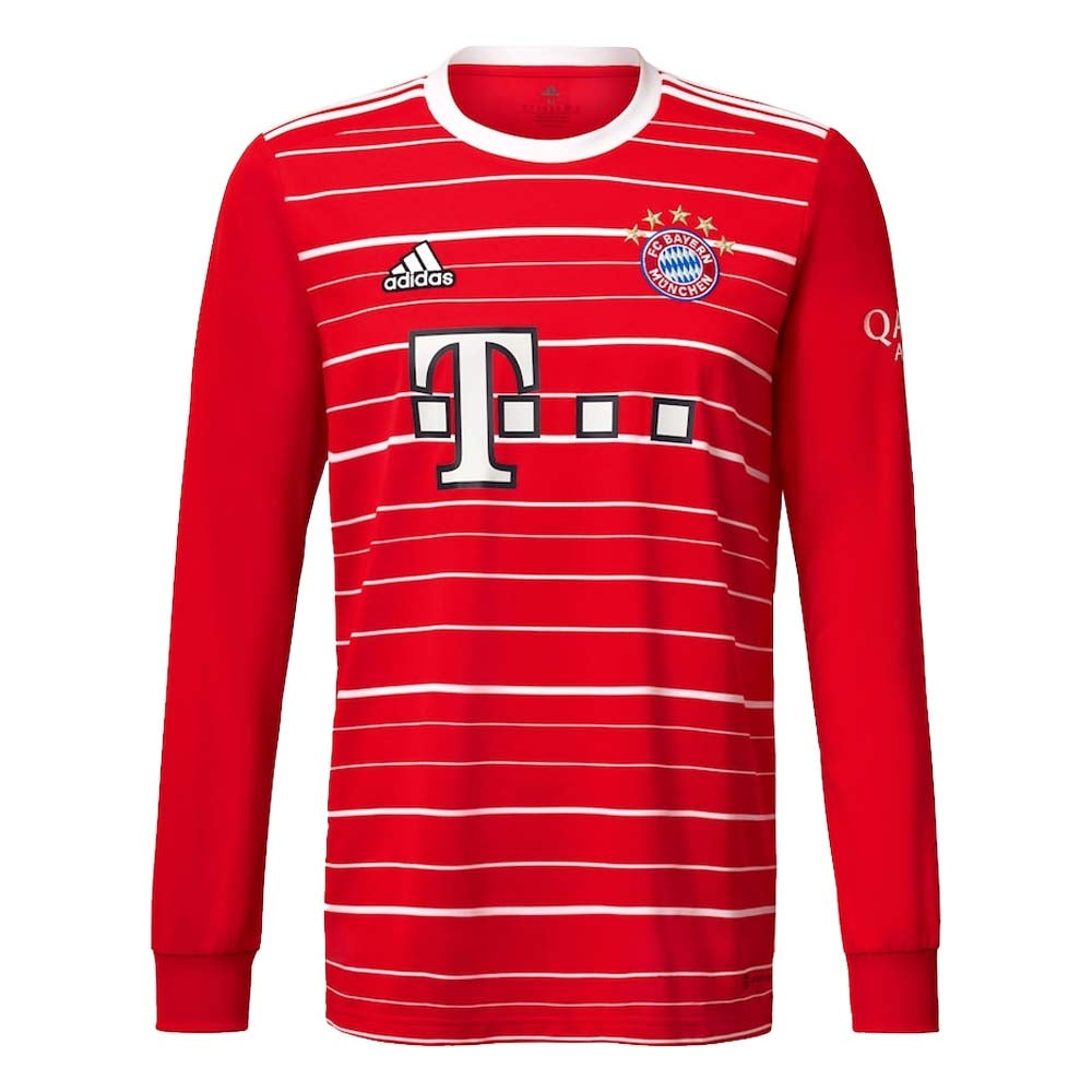 2022-2023 Bayern Munich Long Sleeve Home Shirt (Kids)_0