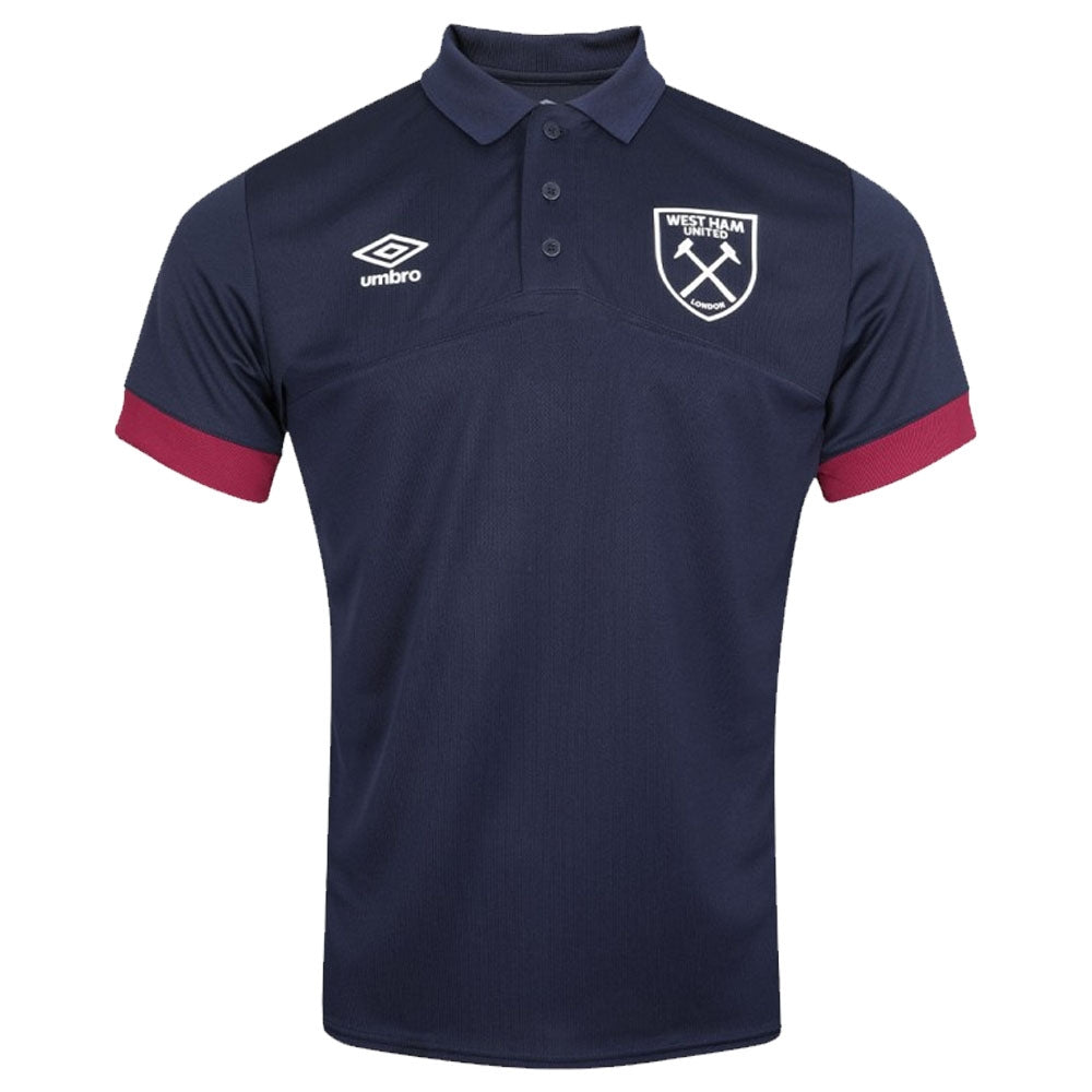 2022-2023 West Ham Poly Polo Shirt (Dark Navy)_0