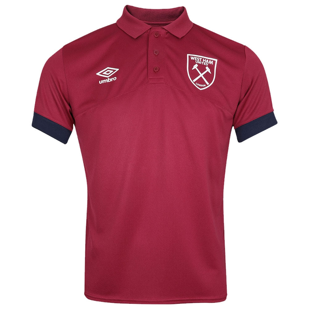 2022-2023 West Ham Poly Polo Shirt (Red Plum) - Kids_0