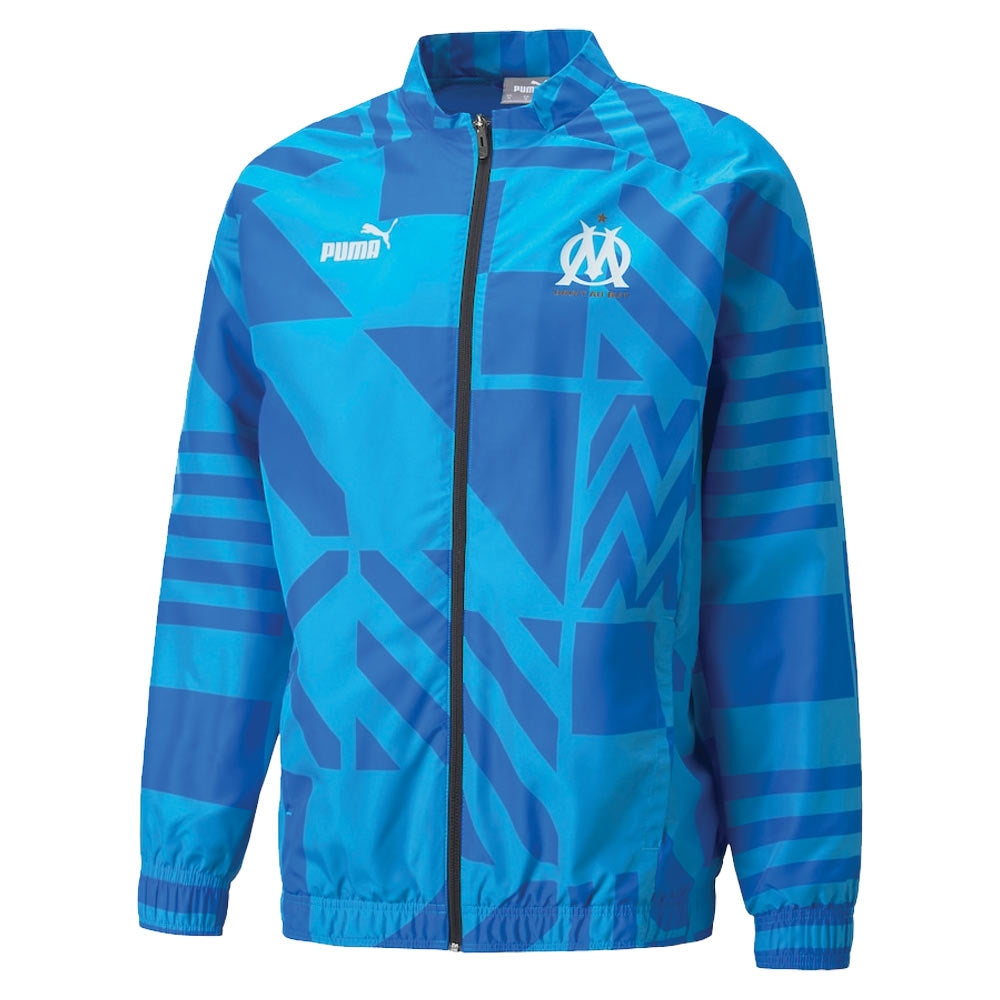 2022-2023 Marseille Pre-Match Jacket (Blue)_0