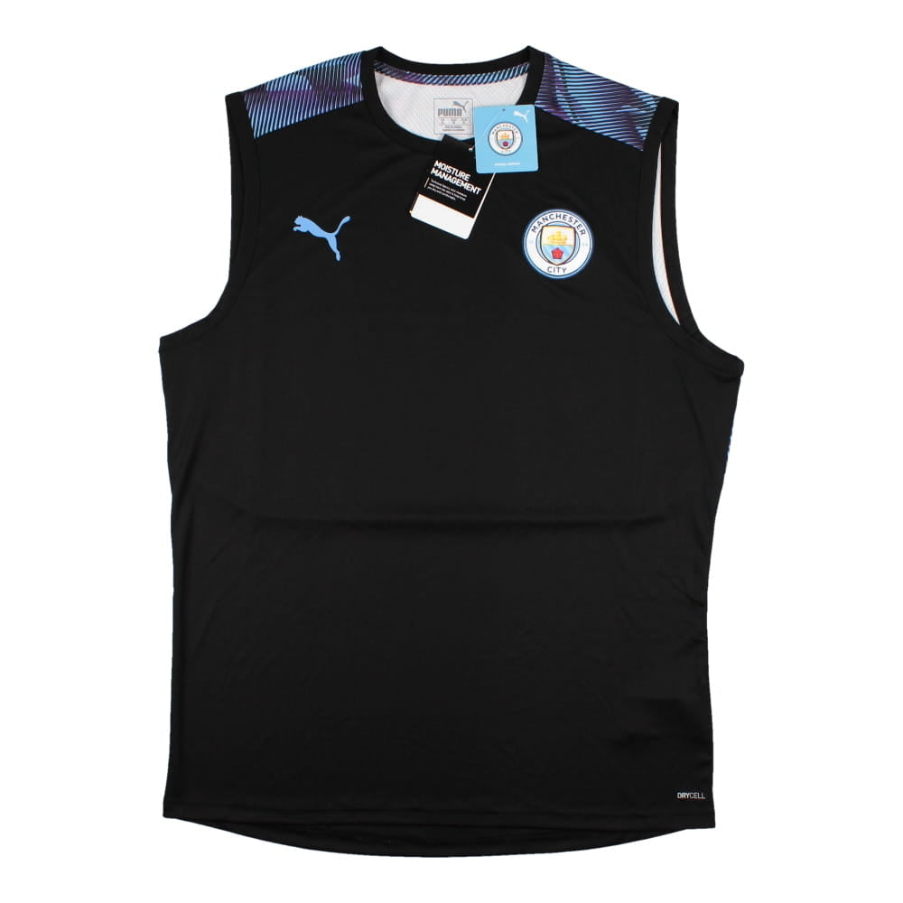 2019-2020 Man City Sleeveless Shirt (Black)_0