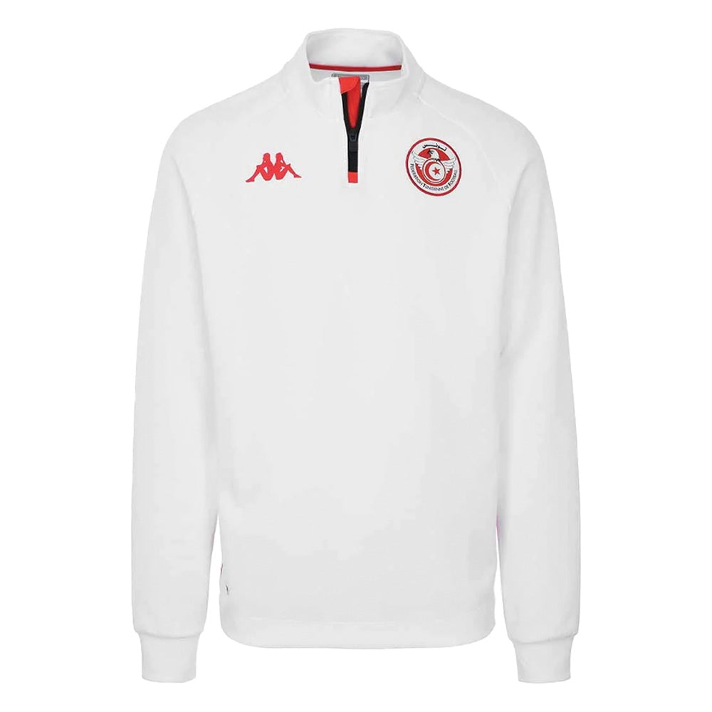 2022-2023 Tunisia Half Zip Sweatshirt (White)_0