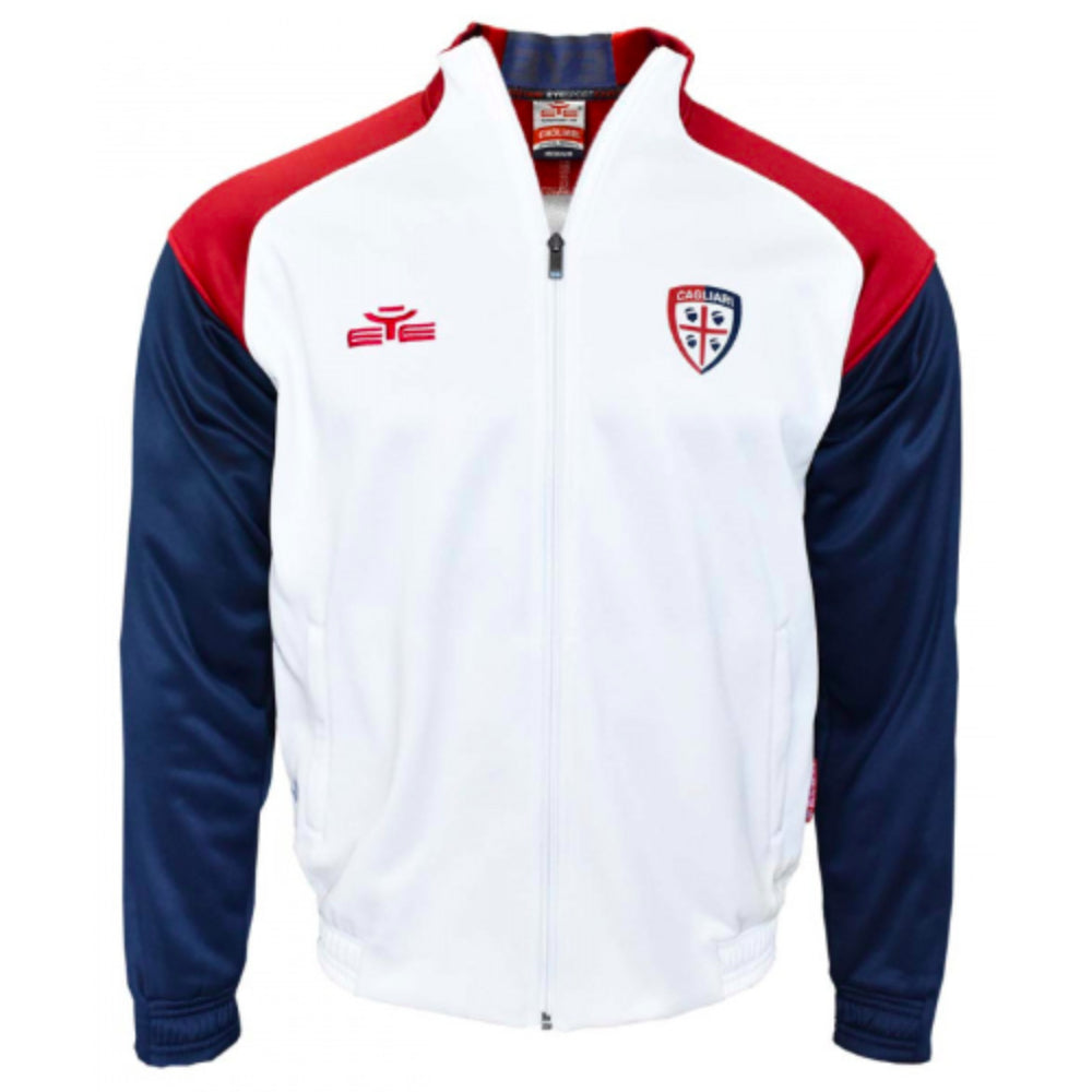 2022-2023 Cagliari Calcio Pre-Match Zip Sweatshirt (White)_0