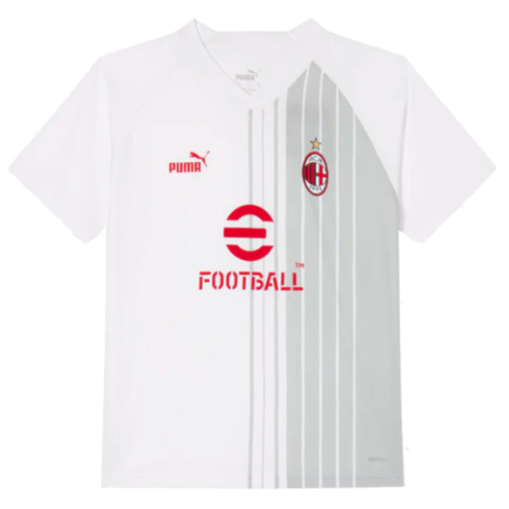 2022-2023 AC Milan Pre-Match Shirt (White-Red) - Kids_0