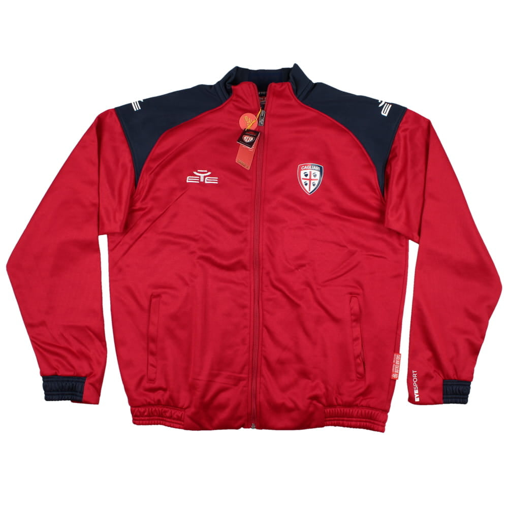 2022-2023 Cagliari Calcio Pre-Match Zip Sweatshirt (Red)_0