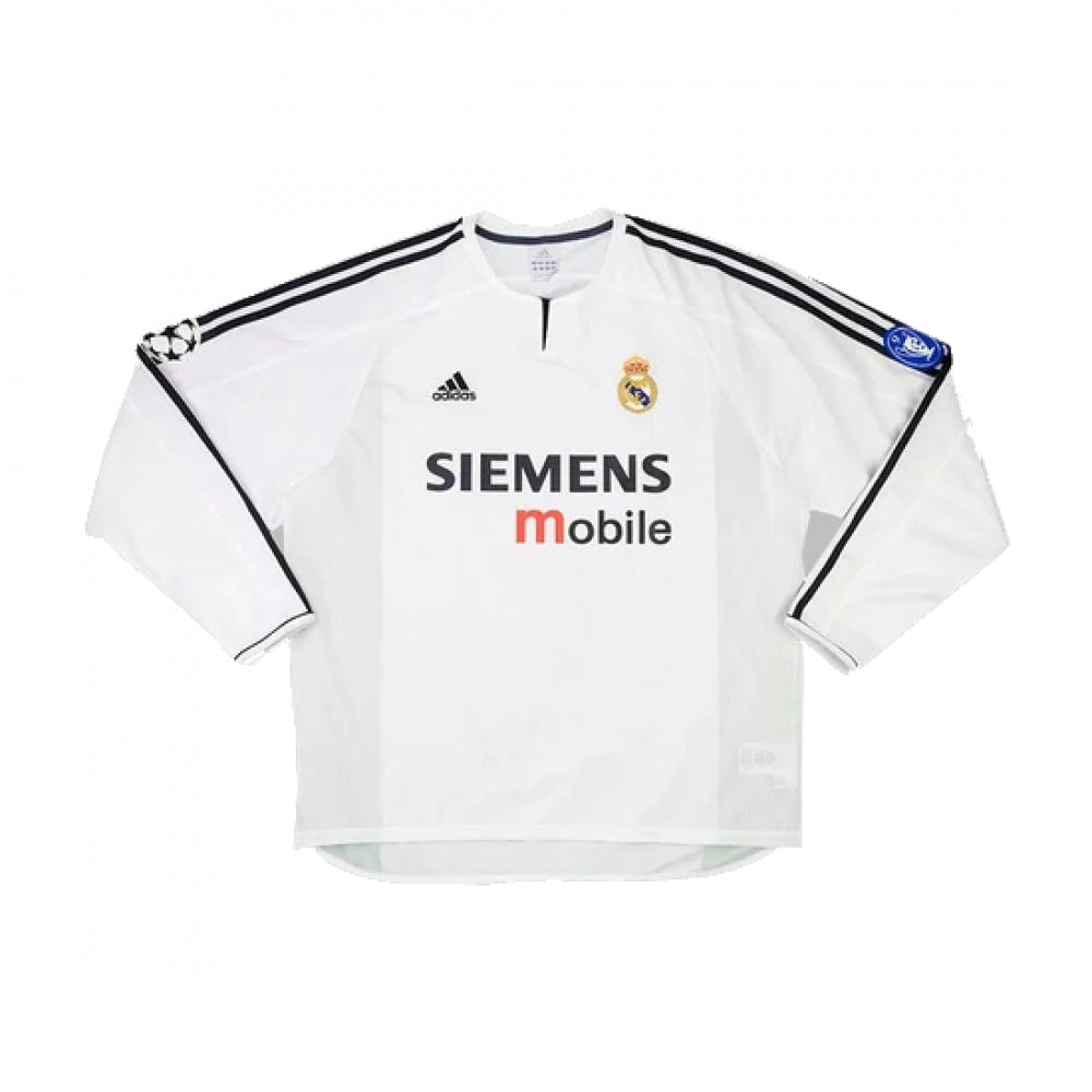 Real Madrid 2003-04 Home Long Sleeve Shirt (M) (Mint)_0