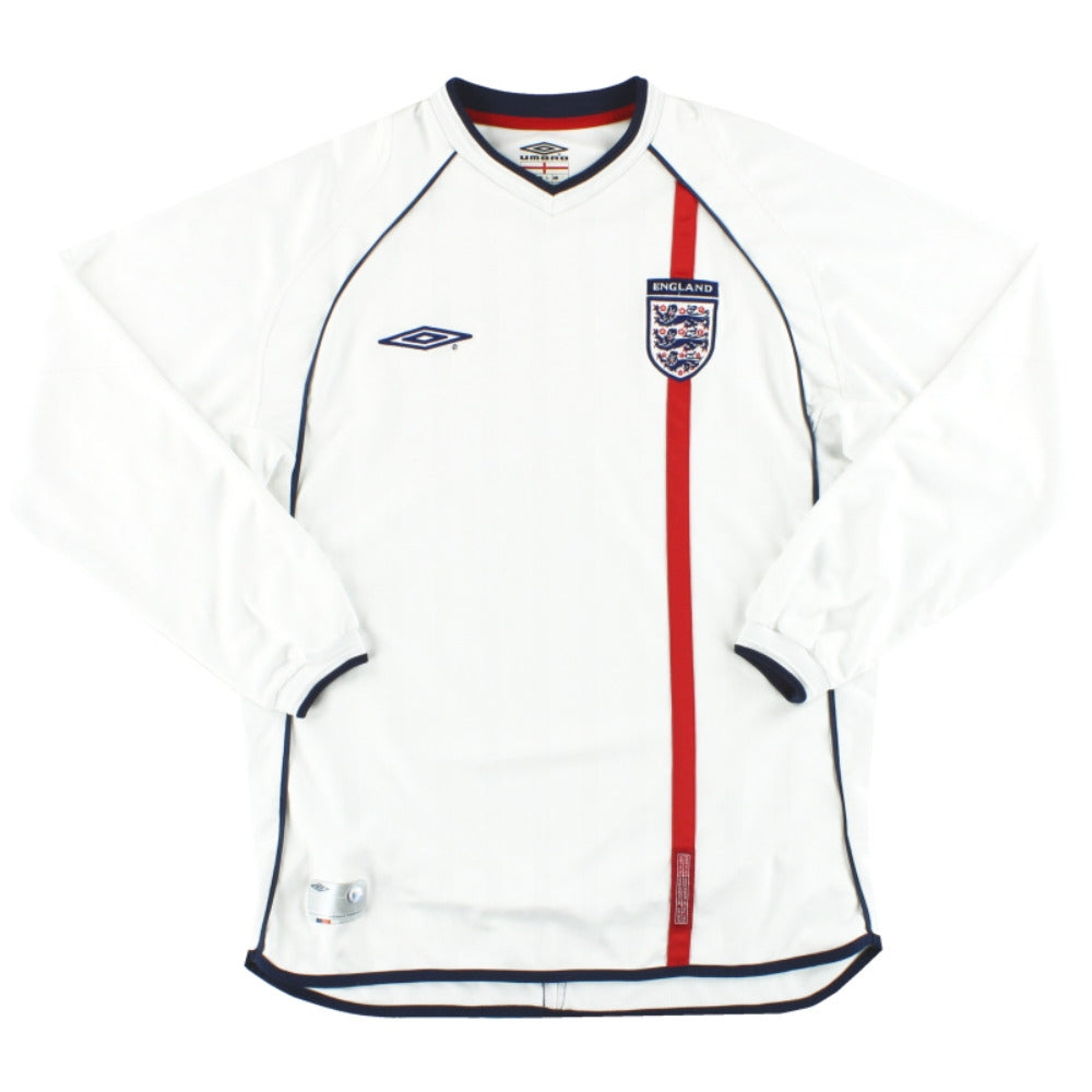 England 2001-03 Long Sleeve Home Shirt (XXL) (Excellent)