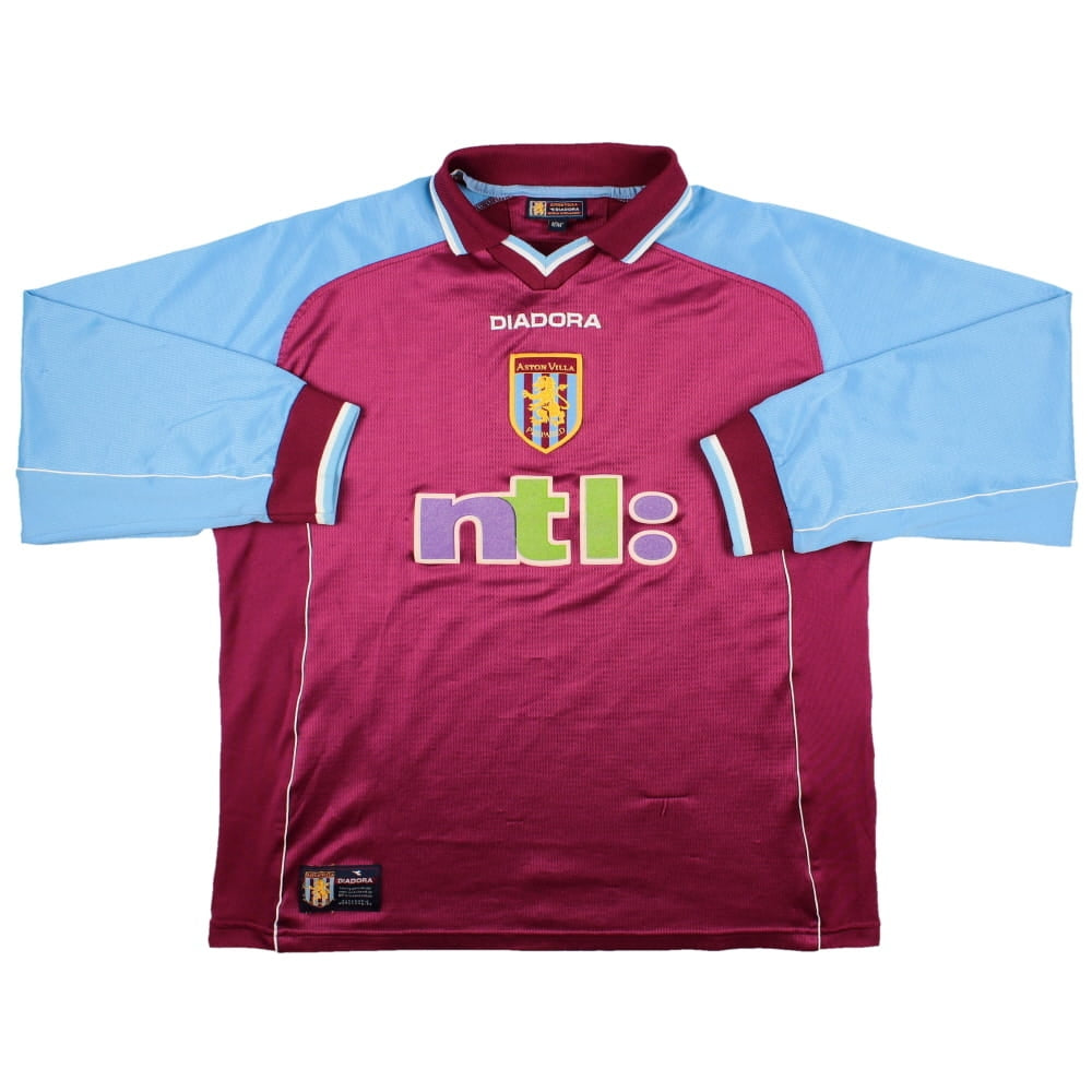 Aston Villa 2000-01 L/S Home Shirt (L) (Very Good)