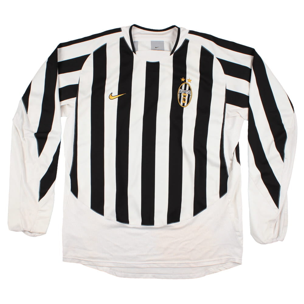 Juventus 2003-04 Long Sleeve Home Shirt (Sponsorless) (L) (Excellent)_0