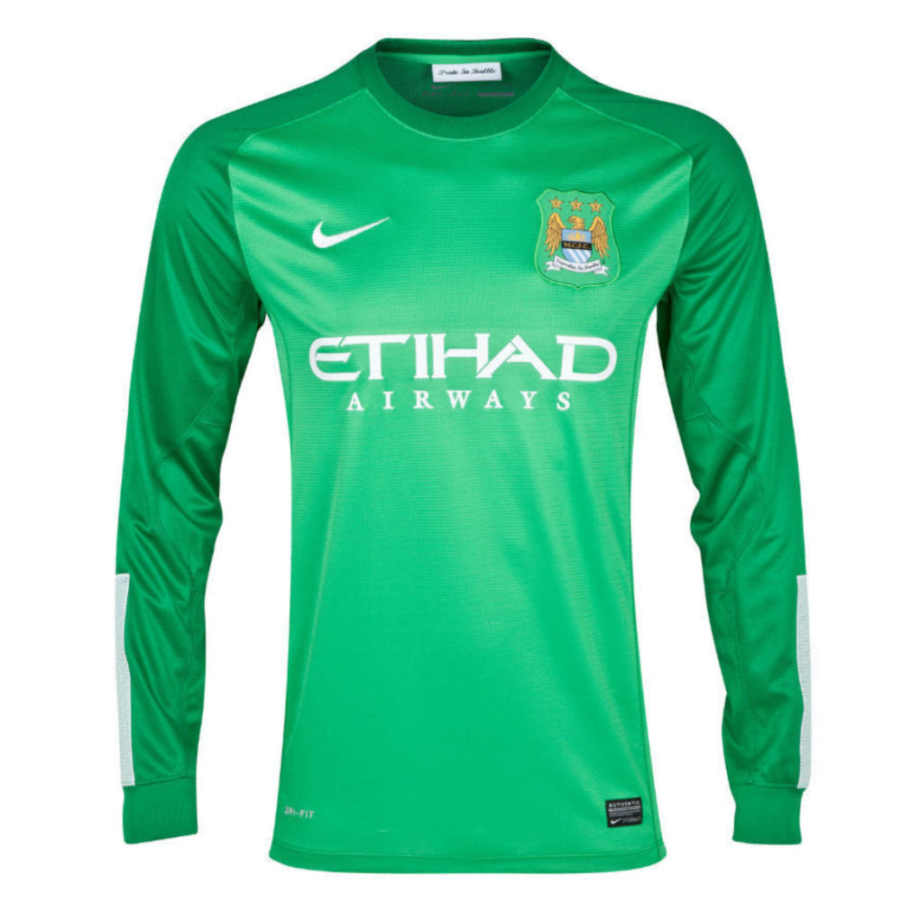 Manchester City 2013-14 Long Sleeve Goalkeeper Home Shirt (LB) Hart #1 (Mint)_1