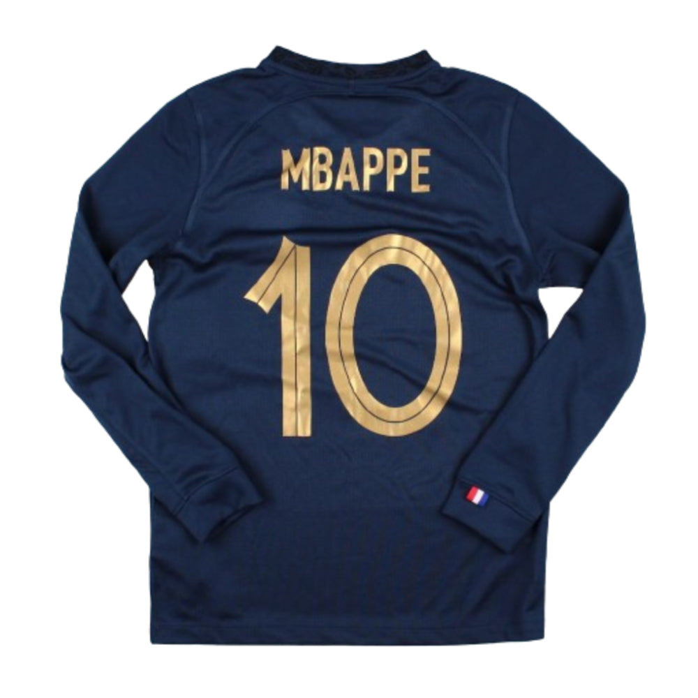 France 2022-2023 Home Long Sleeved Shirt - Kids (Mbappe 10) (MB) (Fair)_0