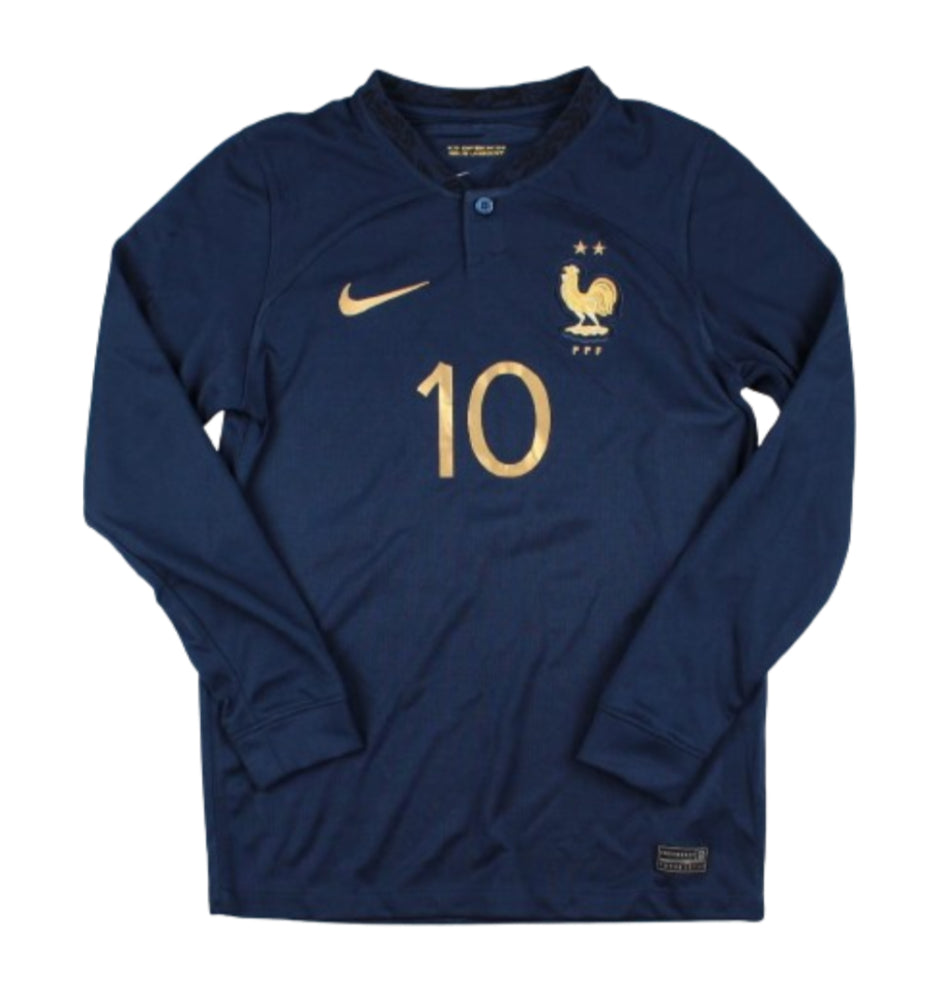 France 2022-2023 Home Long Sleeved Shirt - Kids (Mbappe 10) (MB) (Fair)_1