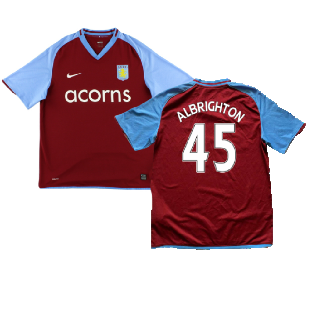 Aston Villa 2008-09 Home Shirt (M) (Albrighton 45) (Mint)_0