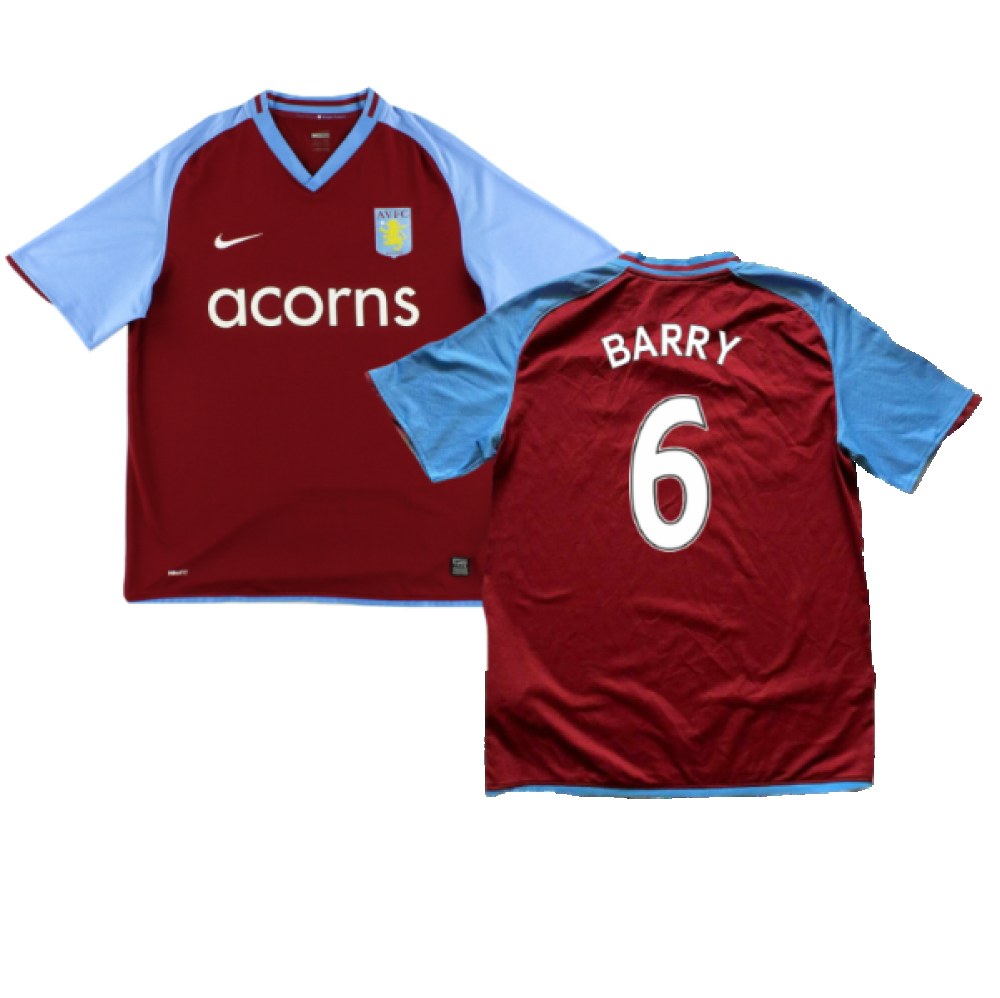 Aston Villa 2008-09 Home Shirt (M) (Barry 6) (Mint)_0