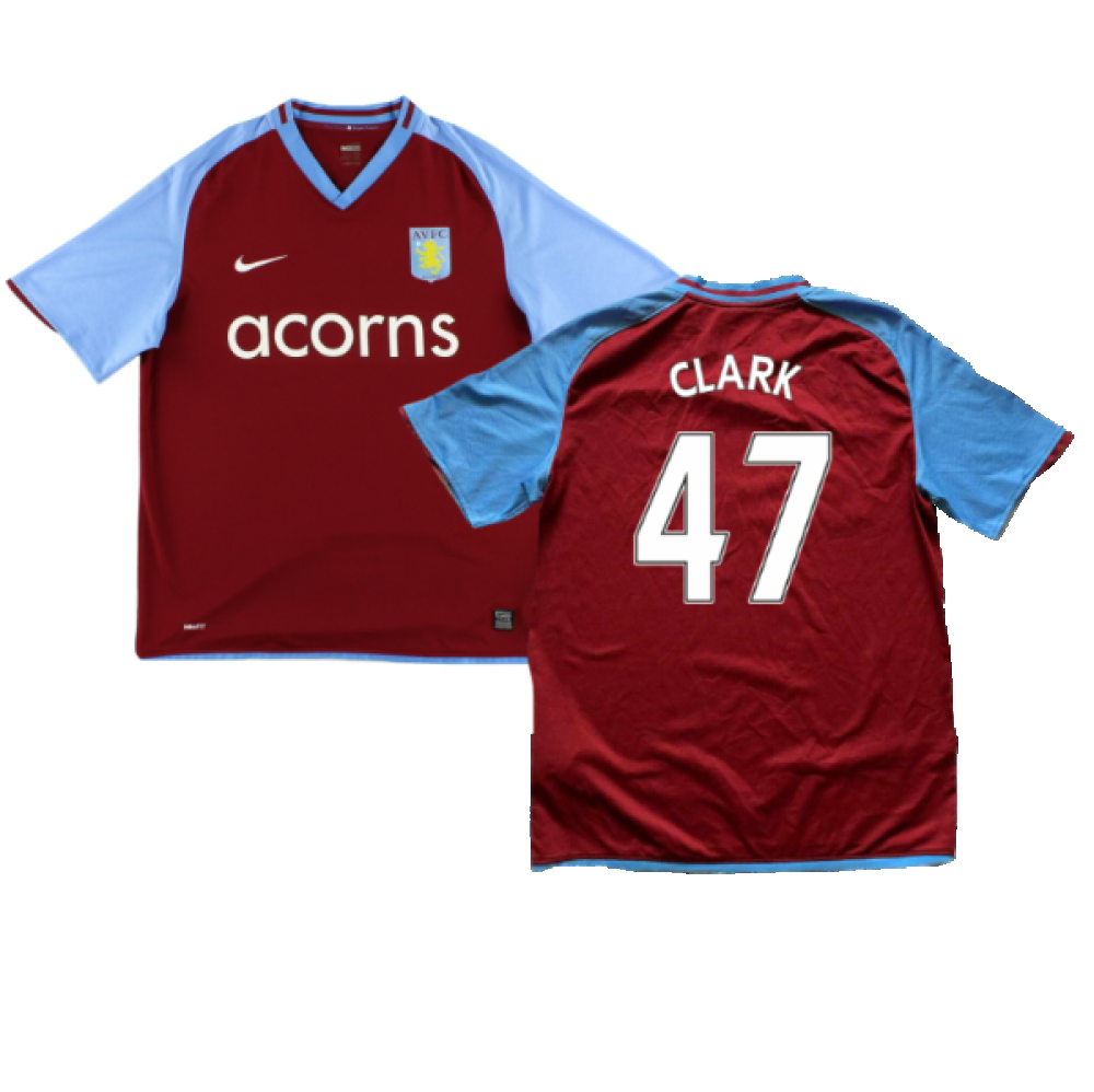 Aston Villa 2008-09 Home Shirt (M) (Clark 47) (Mint)_0