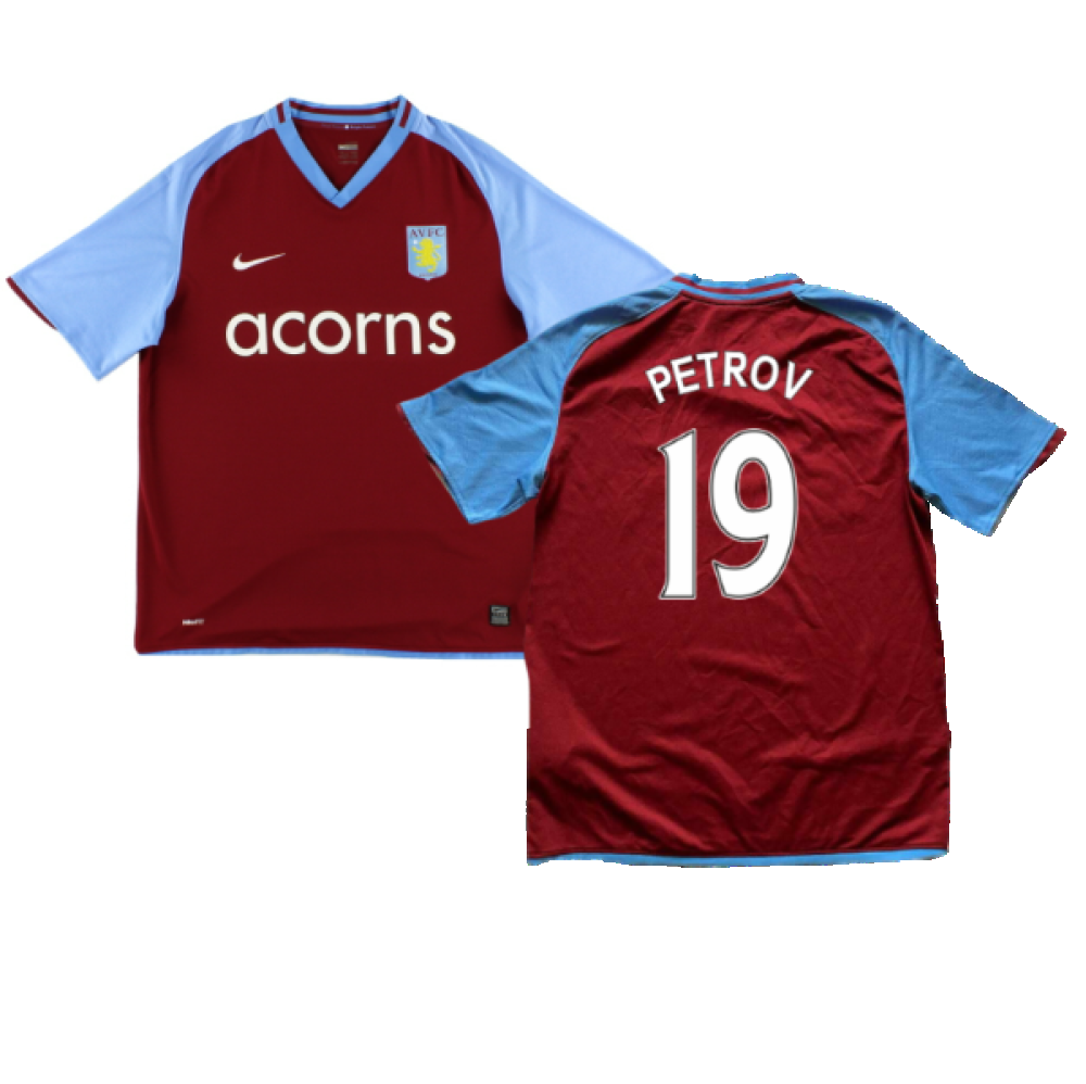 Aston Villa 2008-09 Home Shirt (M) (Petrov 19) (Mint)_0