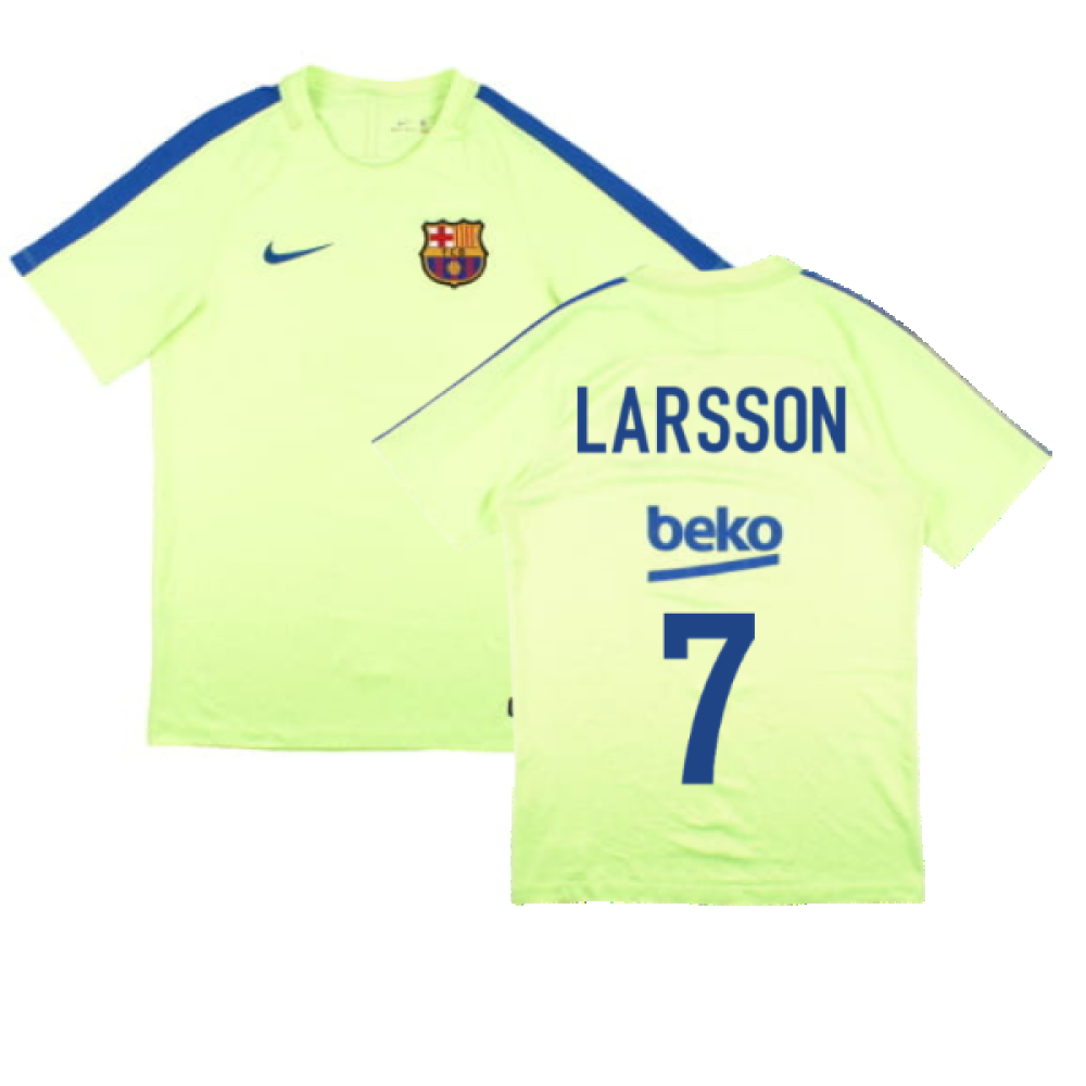 Barcelona 2016-17 Nike Training Shirt (S) (Larsson 7) (Good)_0
