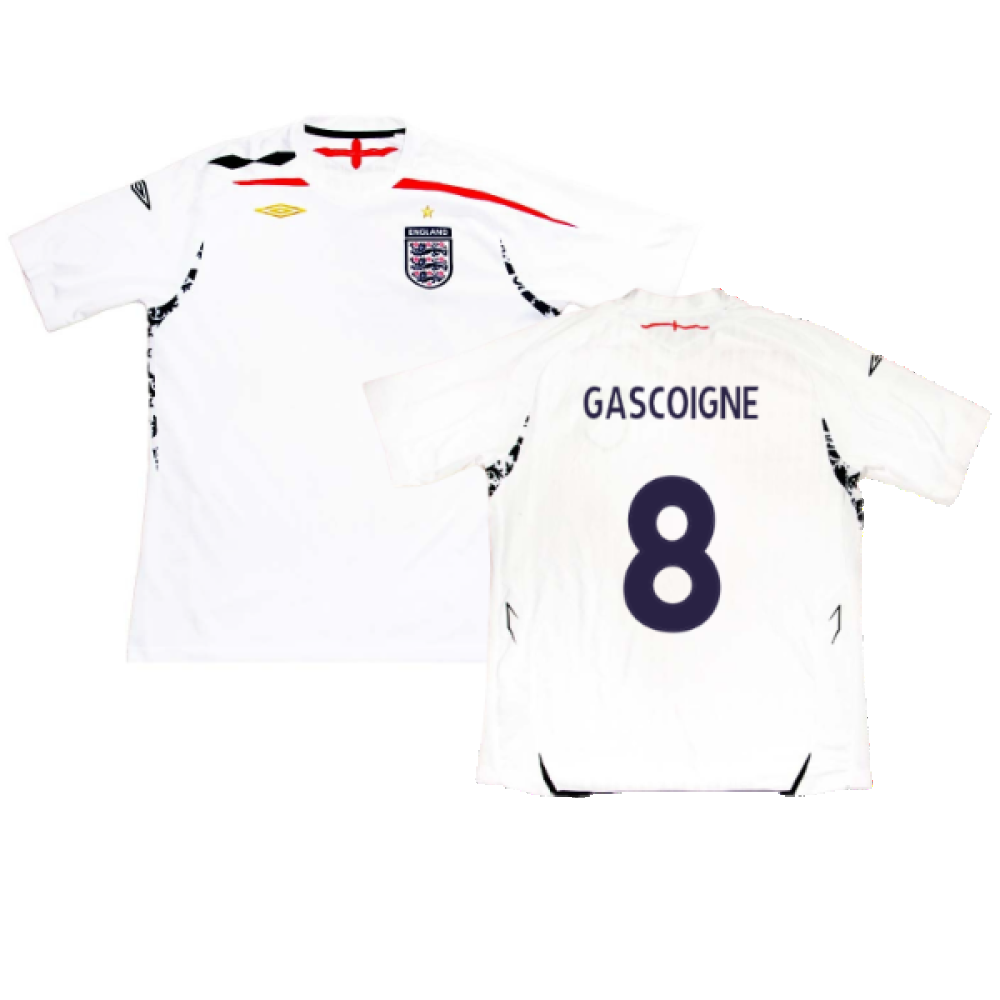 England 2007-2009 Home Shirt (XXL) (GASCOIGNE 8) (Fair)_0
