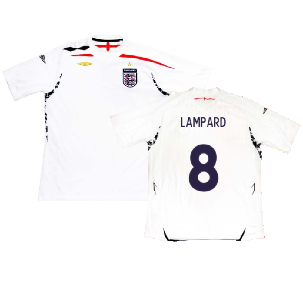 England 2007-2009 Home Shirt (XL) (LAMPARD 8) (Fair)_0