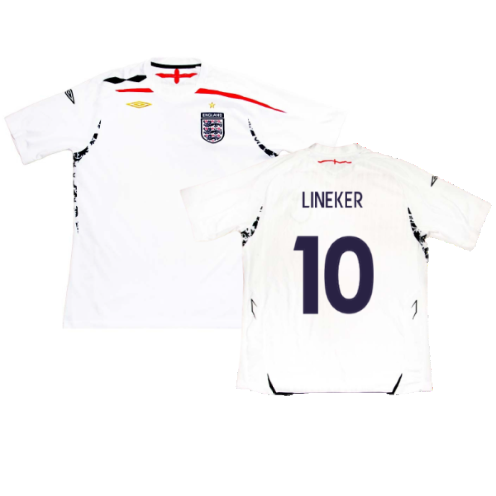 England 2007-2009 Home Shirt (XL) (LINEKER 10) (Fair)_0