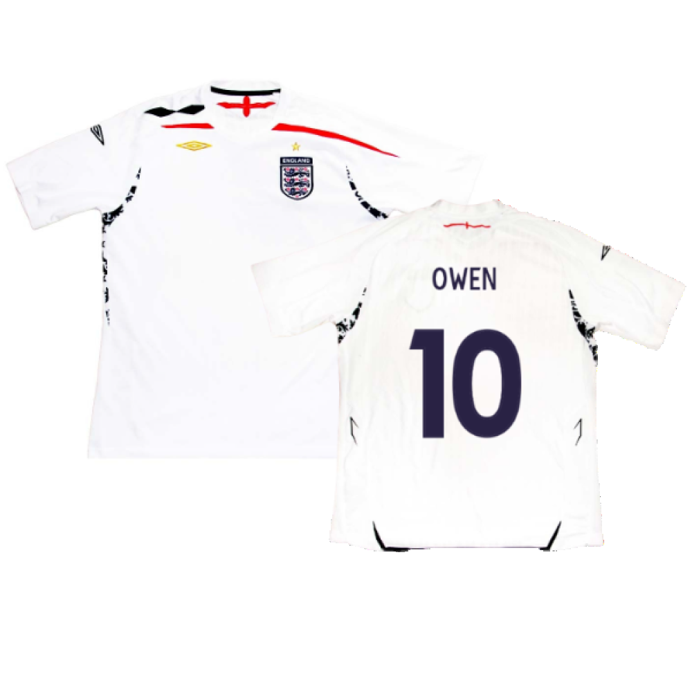 England 2007-2009 Home Shirt (XL) (OWEN 10) (Fair)_0