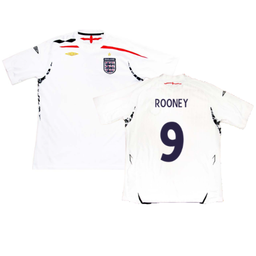 England 2007-2009 Home Shirt (XL) (ROONEY 9) (Fair)_0