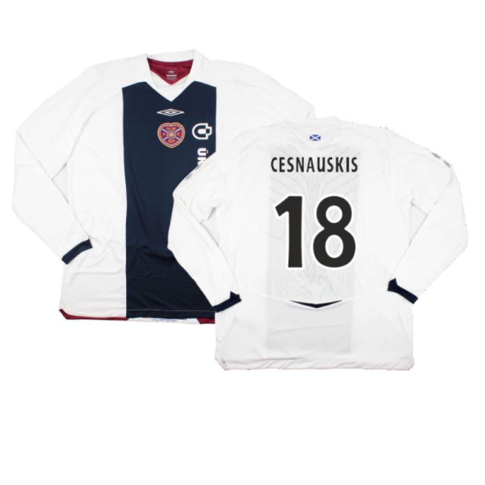 Hearts 2008-09 Long Sleeve Away Shirt (XXL) (Cesnauskis 18) (Mint)_0