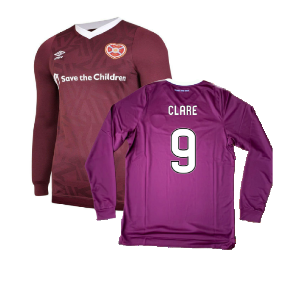 Hearts 2019-20 Long Sleeve Home Shirt (YL) (Clare 9) (BNWT)_0