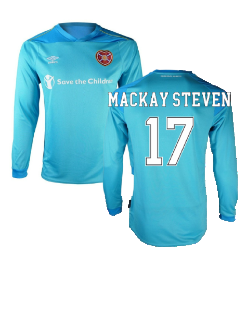 Hearts 2020-21 GK Home Long Sleeve Shirt (L) (Mackay Steven 17) (Excellent)_0
