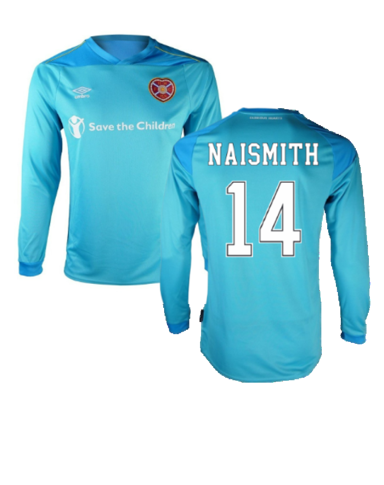 Hearts 2020-21 GK Home Long Sleeve Shirt (L) (Naismith 14) (Excellent)_0