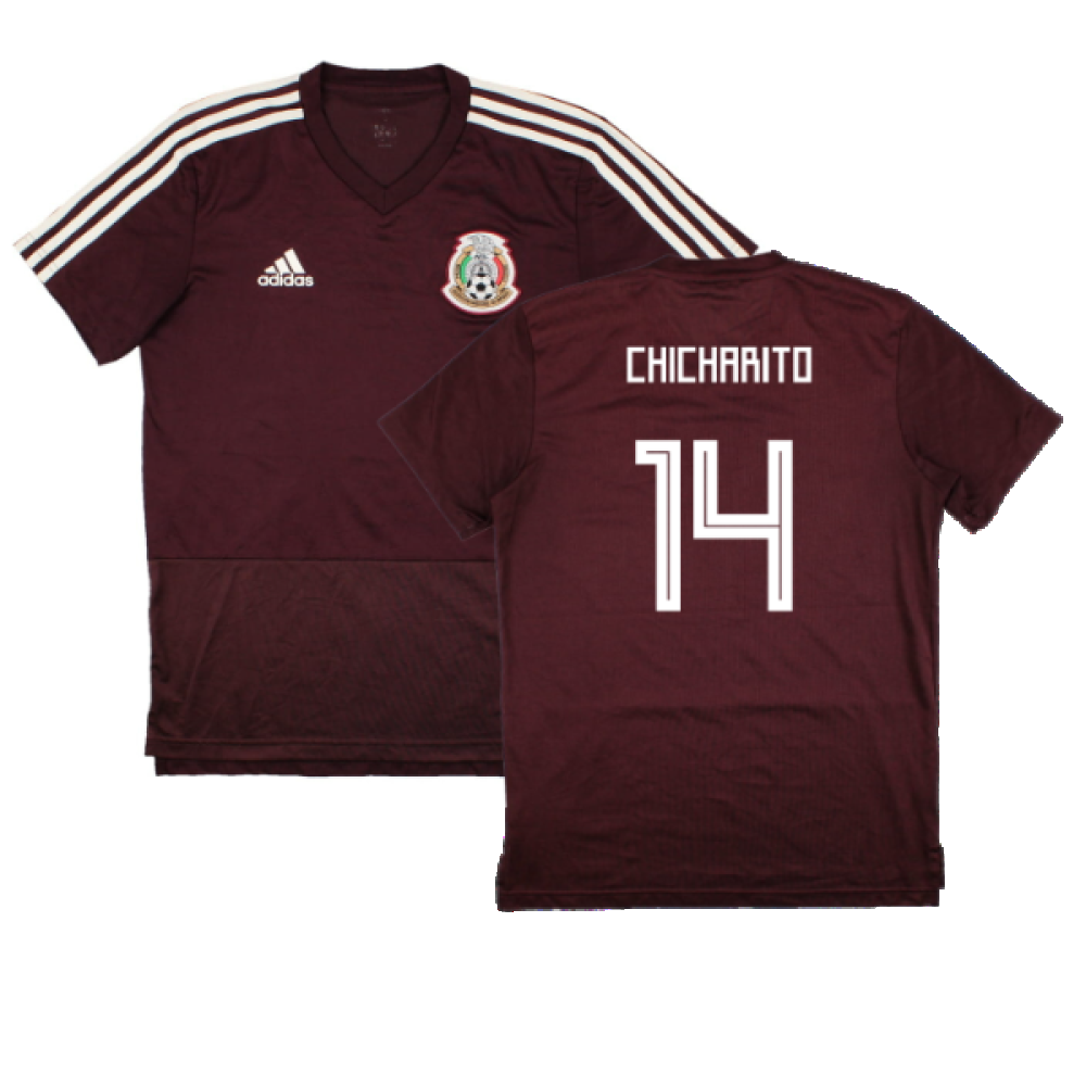 Mexico 2018-19 Adidas Training Shirt (S) (Chicharito 14) (Excellent)_0
