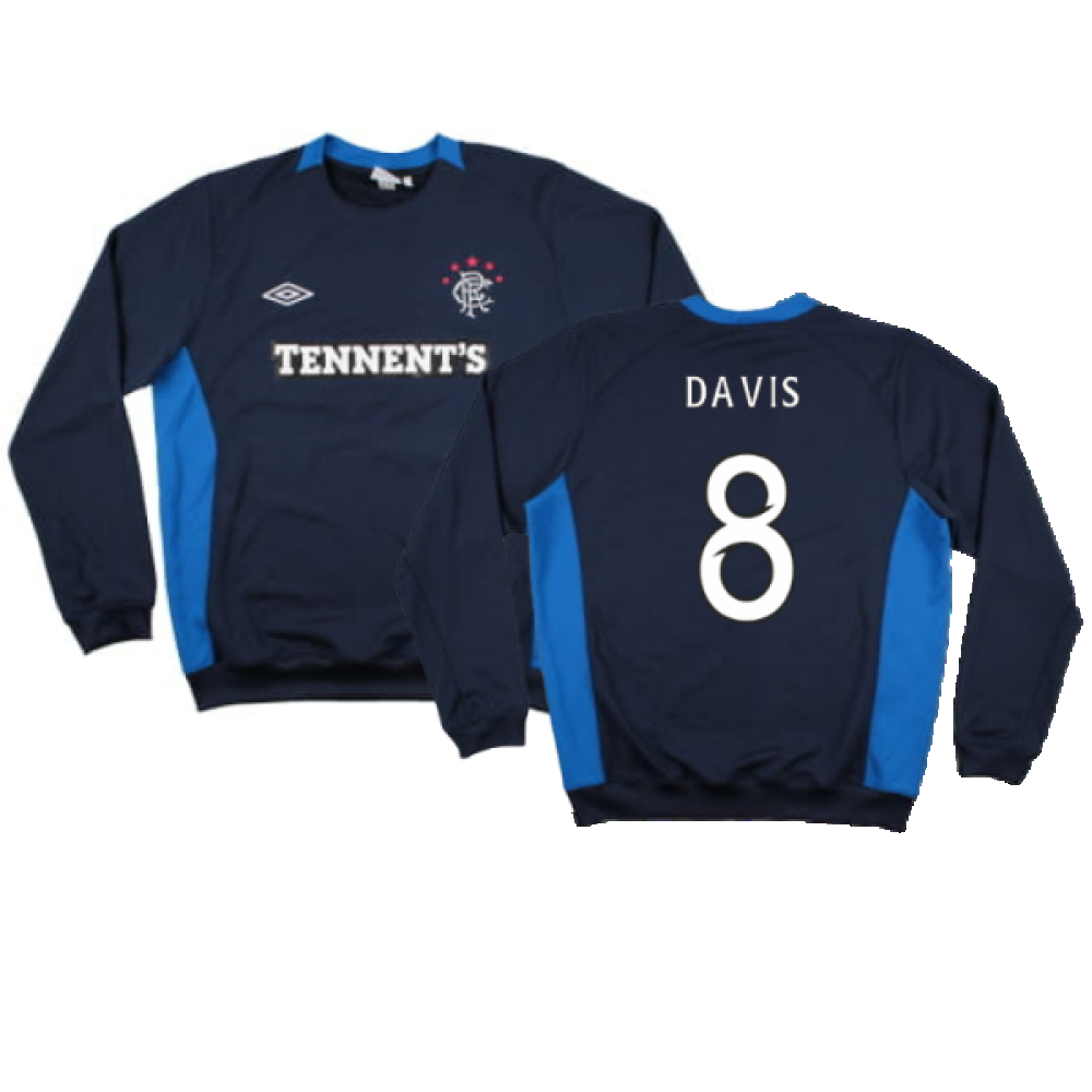 Rangers 2010-12 Long Sleeve Umbro Training Shirt (XL) (Davis 8) (Excellent)_0