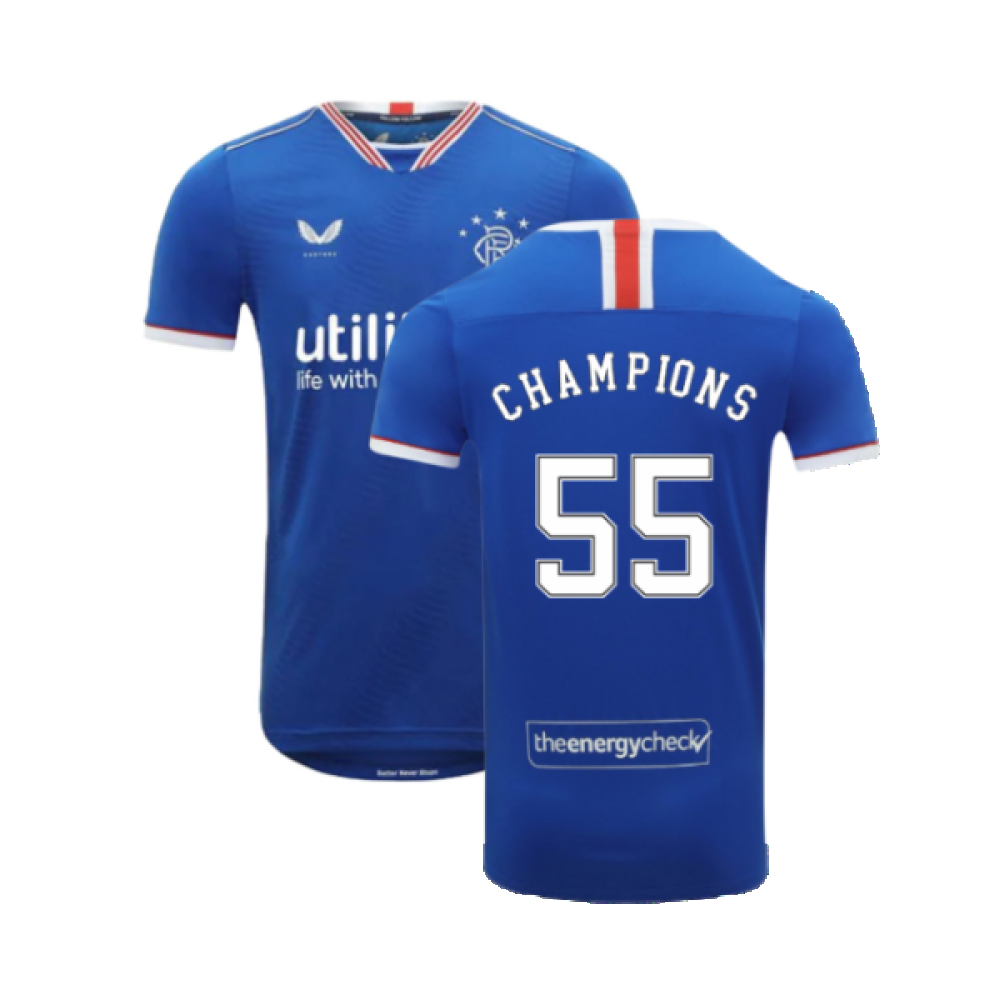 Rangers 2020-21 Home Shirt (XL) (Champions 55) (Mint)_0